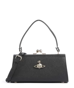 Doll Frame Saffiano XL Handtasche Lederimitat schwarz