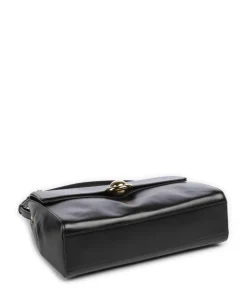 Domus M Schultertasche fein genarbtes Kalbsleder schwarz