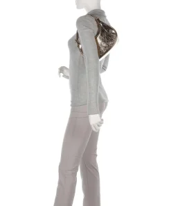 Donna Aura Schultertasche weiches Rindsleder gold