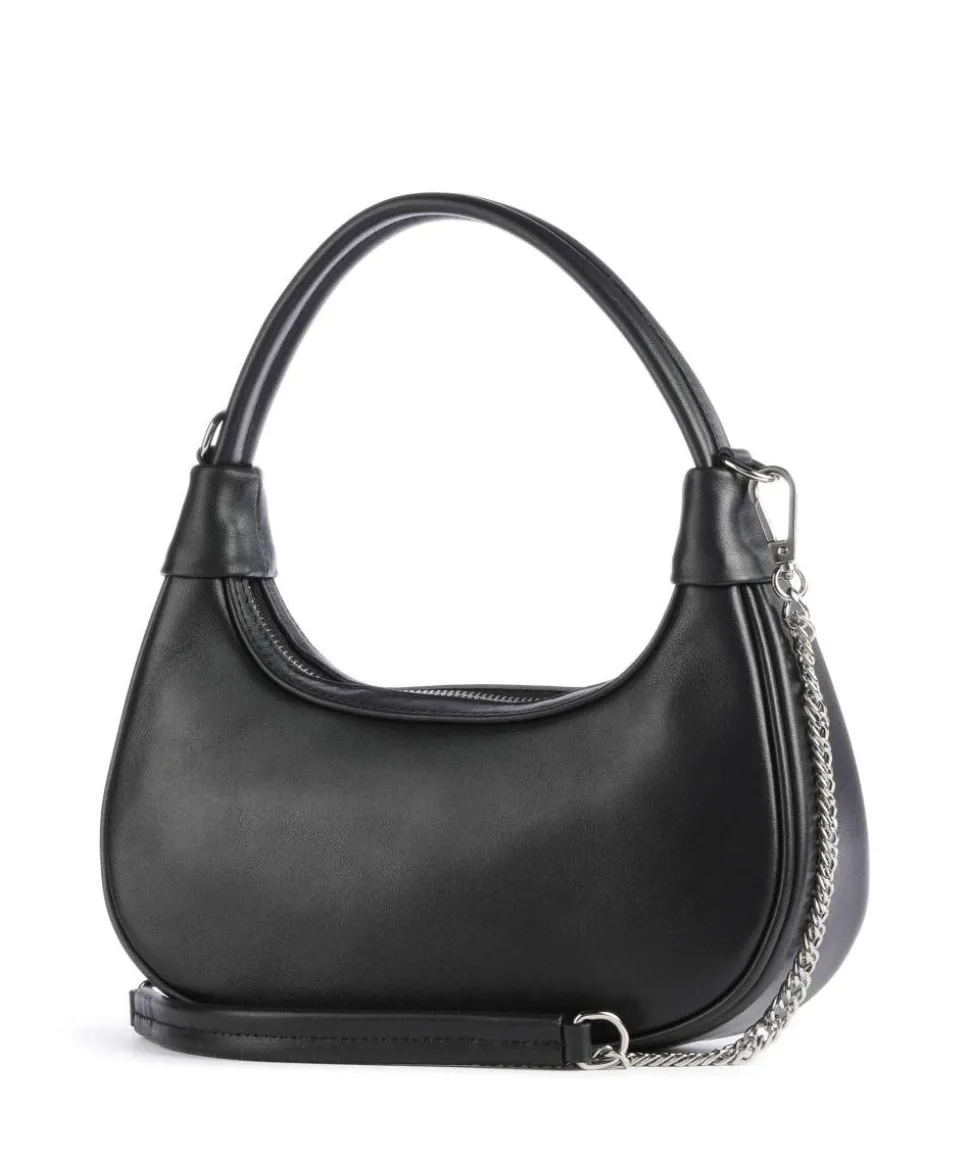 Donna Aura Schultertasche weiches Rindsleder schwarz