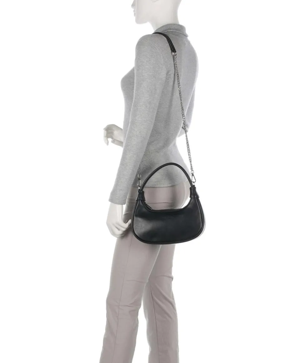 Donna Aura Schultertasche weiches Rindsleder schwarz