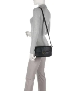 Donna Fia Umhängetasche fein genarbtes Rindsleder schwarz