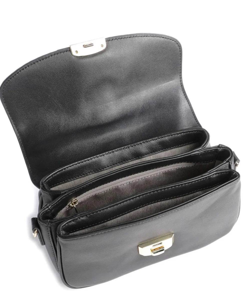 Donna Fia Umhängetasche fein genarbtes Rindsleder schwarz