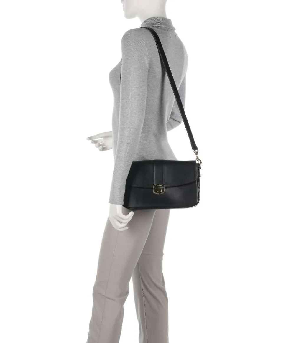 Donna Fia Umhängetasche fein genarbtes Rindsleder schwarz