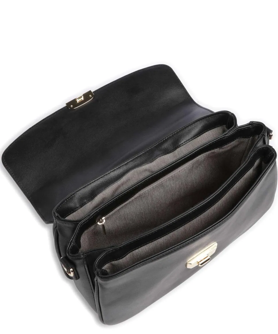 Donna Fia Umhängetasche fein genarbtes Rindsleder schwarz