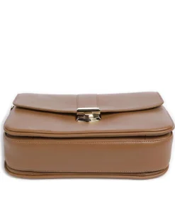 Donna Fia Umhängetasche fein genarbtes Rindsleder braun