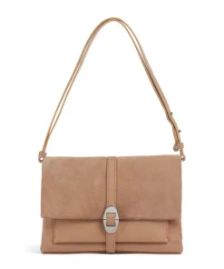 Dorian Schultertasche aufgerautes Rindsleder hellbraun