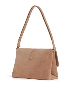 Dorian Schultertasche aufgerautes Rindsleder hellbraun