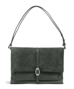 Dorian Schultertasche aufgerautes Rindsleder dunkelgrün