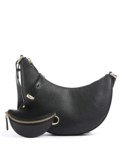 Dou Umhängetasche genarbtes Rindsleder schwarz