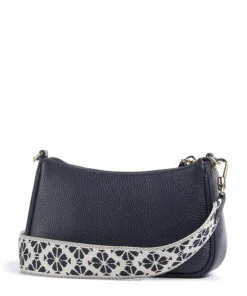 Double Up Umhängetasche genarbtes Rindsleder navy