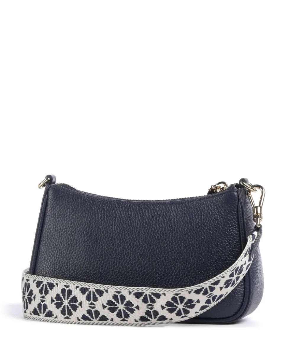 Double Up Umhängetasche genarbtes Rindsleder navy