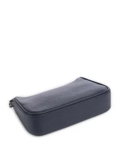 Double Up Umhängetasche genarbtes Rindsleder navy