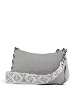 Double Up Umhängetasche genarbtes Rindsleder grau