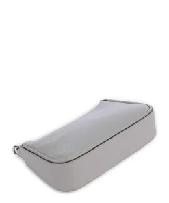 Double Up Umhängetasche genarbtes Rindsleder grau