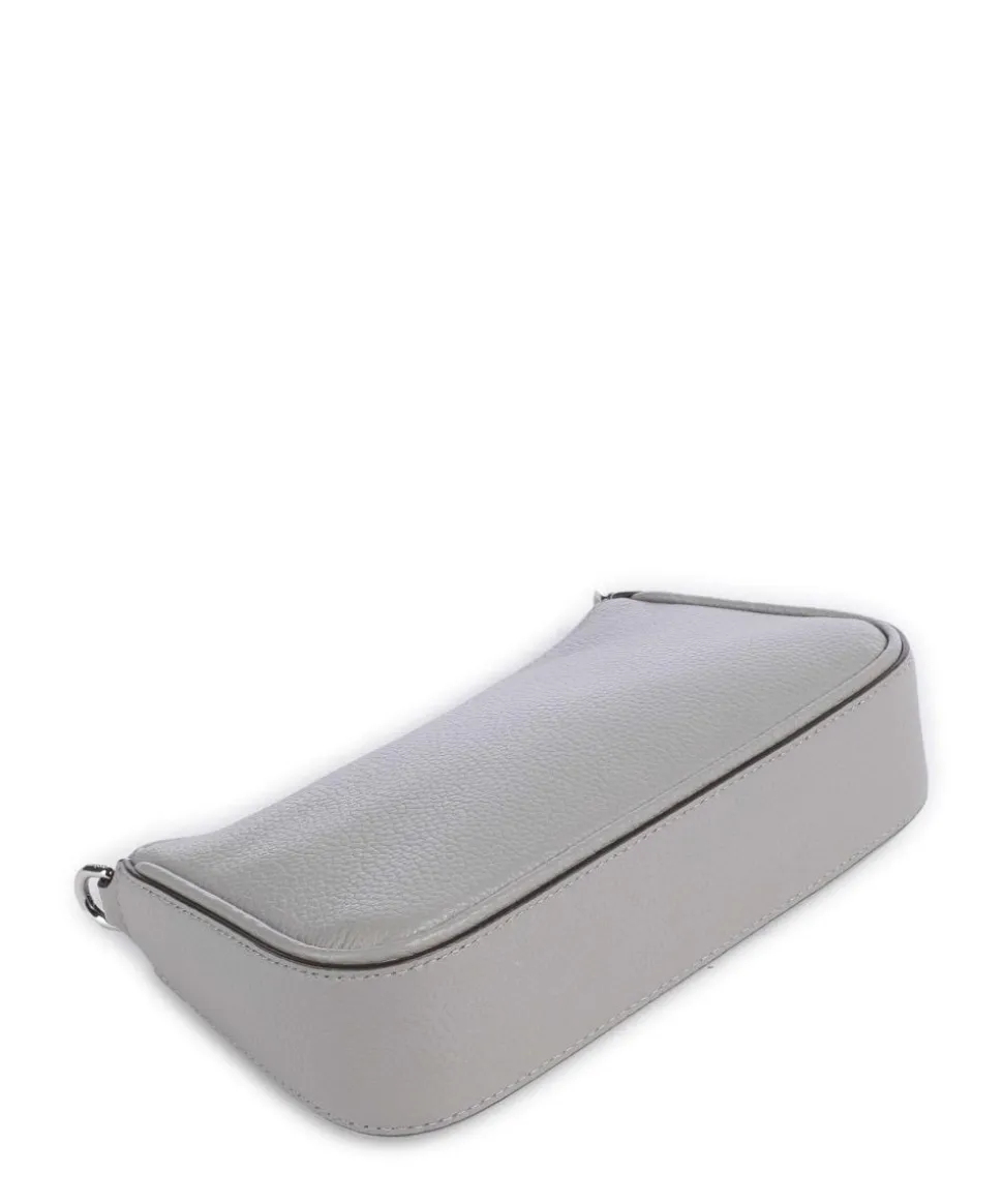 Double Up Umhängetasche genarbtes Rindsleder grau