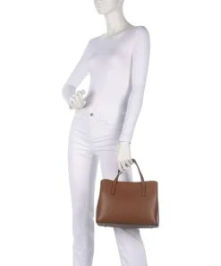 Dukes Place Handtasche genarbtes Leder braun