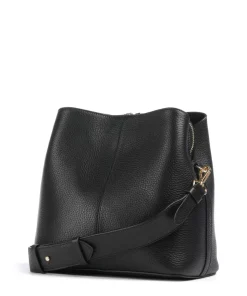 Dukes Place Medium Umhängetasche genarbtes Rindsleder schwarz