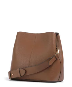 Dukes Place Medium Umhängetasche genarbtes Rindsleder dunkelbraun