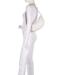 Dukes Place Schultertasche genarbtes Rindsleder elfenbein