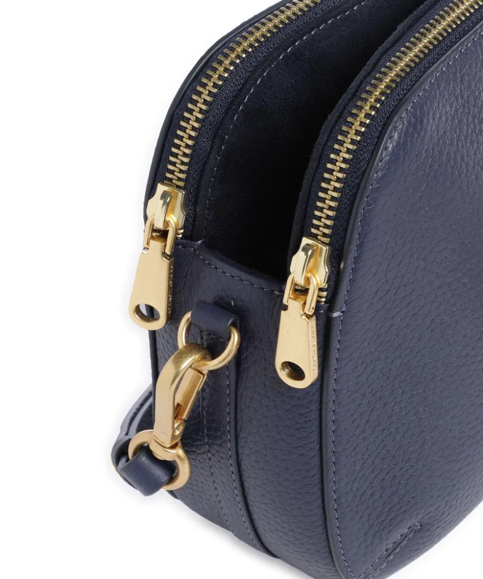 Dukes Place Umhängetasche genarbtes Rindsleder dunkelblau