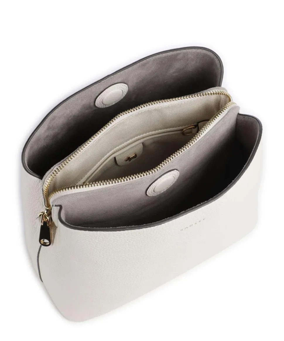 Dukes Place Umhängetasche genarbtes Rindsleder elfenbein