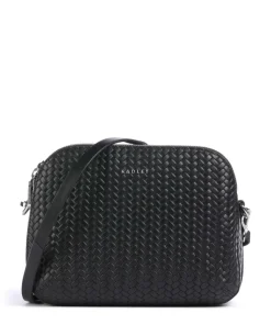 Dukes Place Umhängetasche geprägtes Rindsleder, fein genarbtes Rindsleder schwarz