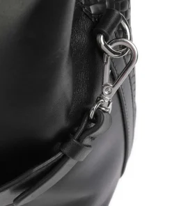 Dukes Place Umhängetasche geprägtes Rindsleder, fein genarbtes Rindsleder schwarz