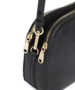 Dukes Place Umhängetasche genarbtes Rindsleder schwarz