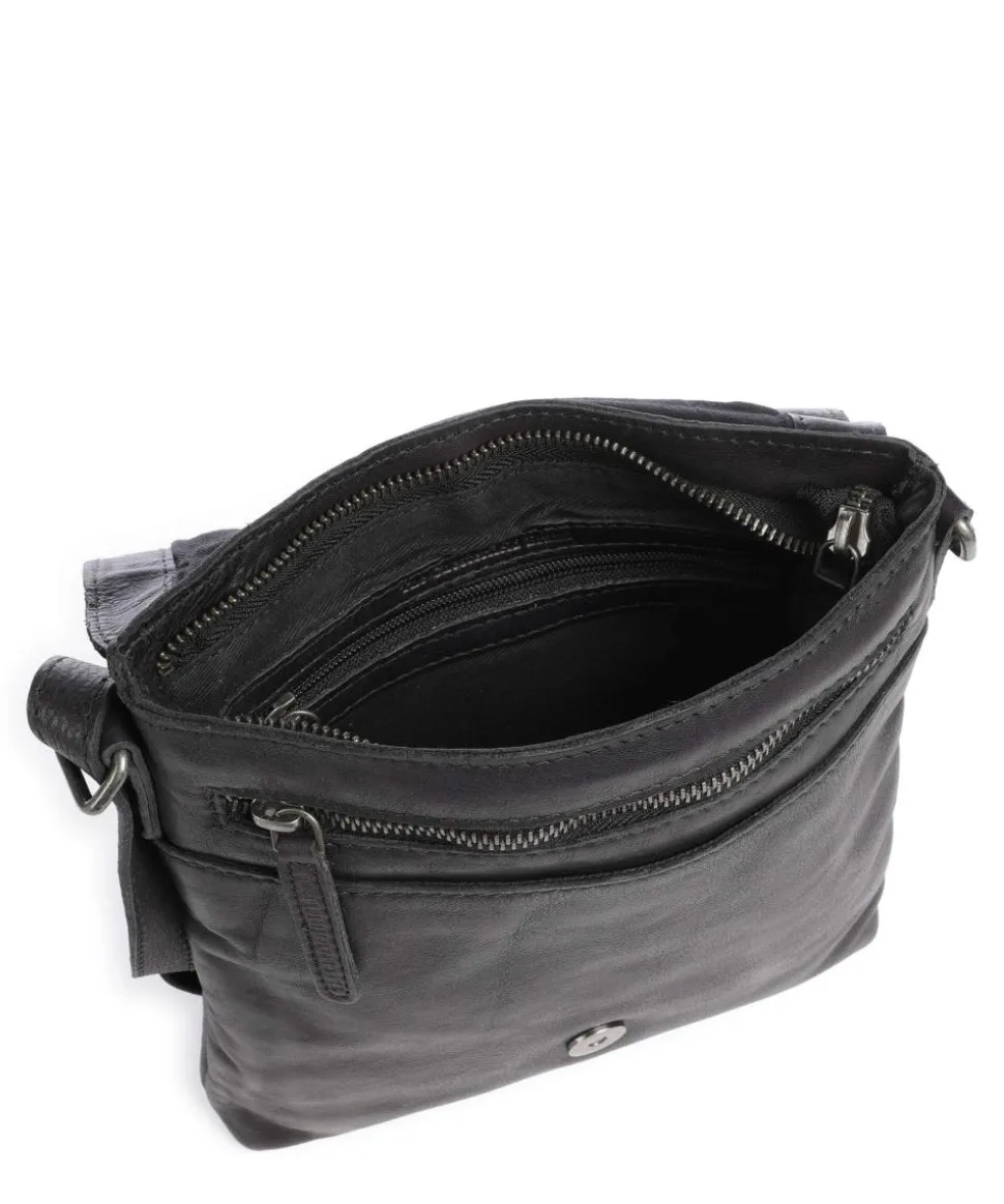 Duncan Umhängetasche fein genarbtes Rindsleder schwarz