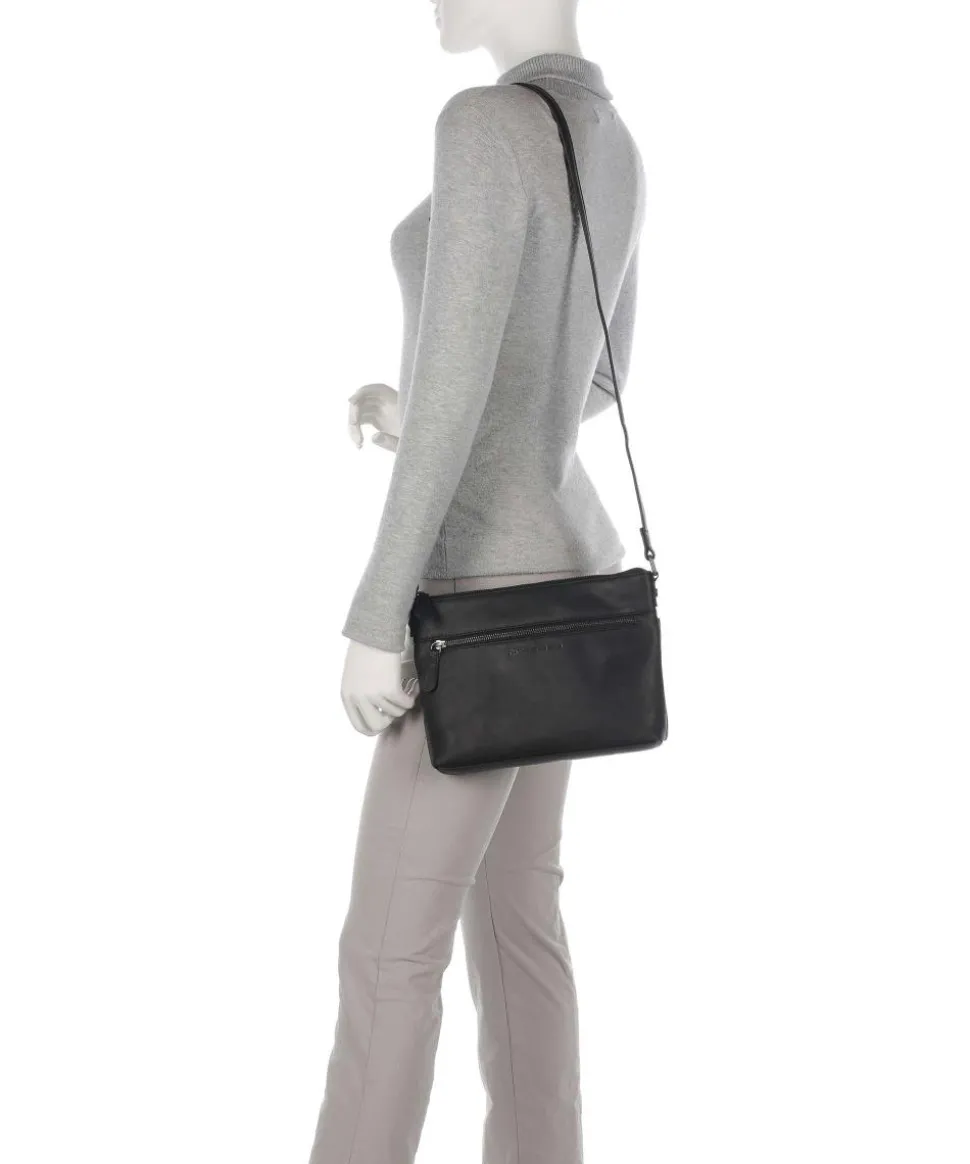 Durban Umhängetasche Pull-Up Rindsleder schwarz