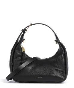 Earl Street Schultertasche genarbtes Rindsleder schwarz