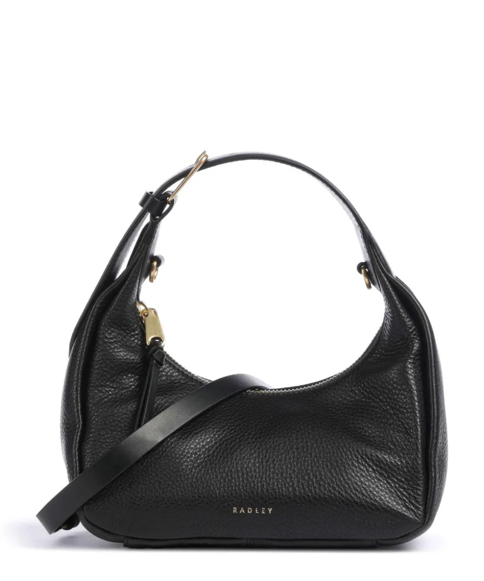 Earl Street Schultertasche genarbtes Rindsleder schwarz