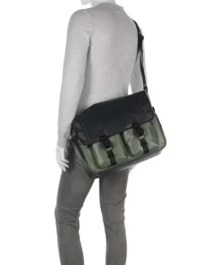 Eco Coated Kuriertasche recyceltes Polyester khaki