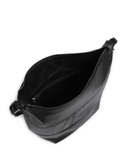 Edda Calf Optic M Beuteltasche fein genarbtes Rindsleder schwarz