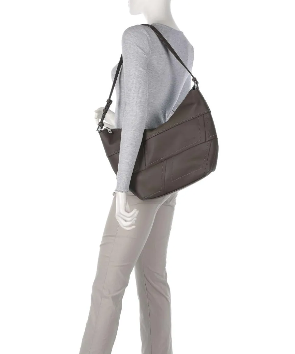 Edda Calf Optic M Beuteltasche fein genarbtes Rindsleder braun