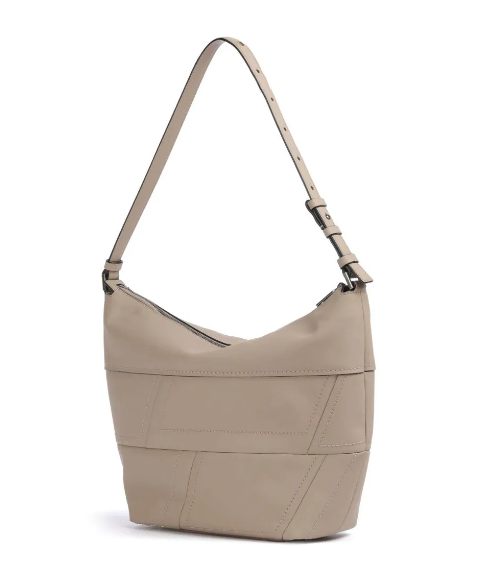 Edda Calf Optic M Beuteltasche fein genarbtes Rindsleder beige