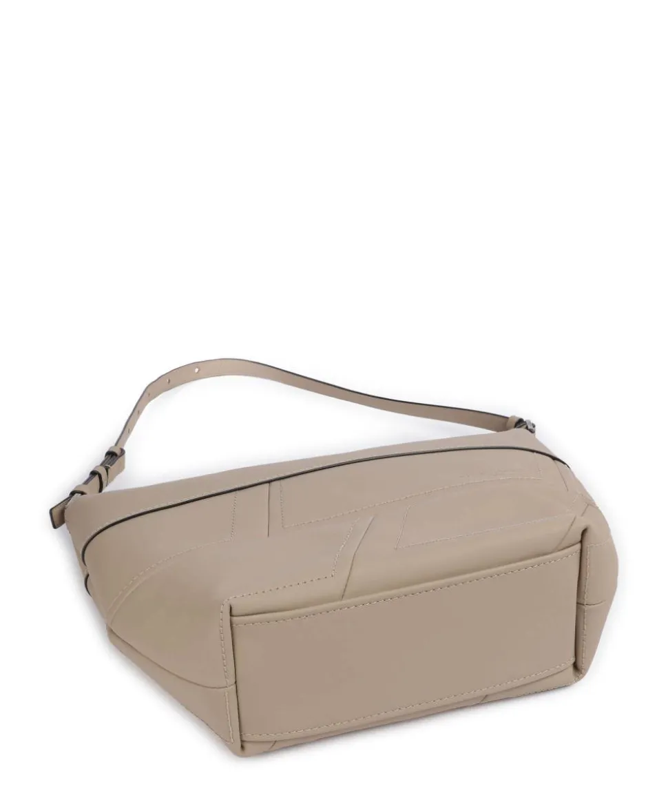 Edda Calf Optic M Beuteltasche fein genarbtes Rindsleder beige
