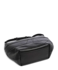 Edda Calf Optic S Umhängetasche fein genarbtes Leder schwarz