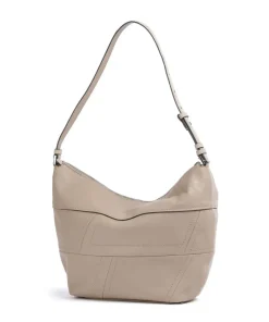 Edda Promo Suede M Beuteltasche aufgerautes Leder, fein genarbtes Leder beige