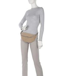 Edda Promo Suede M Gürteltasche genarbtes Leder, aufgerautes Leder beige