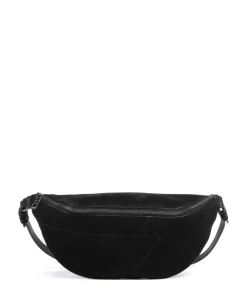 Edda Promo Suede M Gürteltasche genarbtes Leder, aufgerautes Leder schwarz