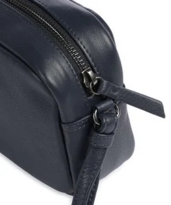 Edit Umhängetasche genarbtes Rindsleder navy