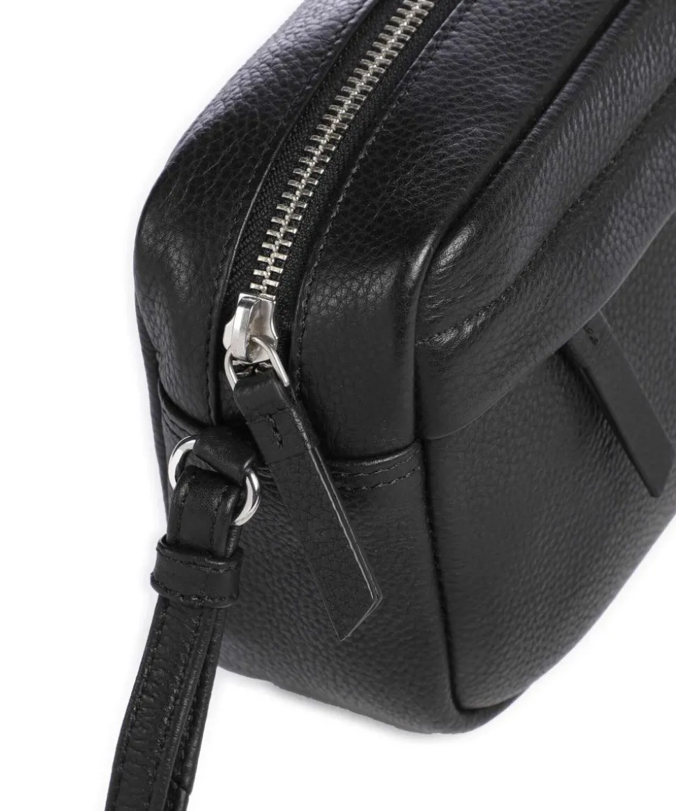 Edit Umhängetasche genarbtes Rindsleder schwarz