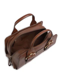 Elena Handtasche fein genarbtes Rindsleder braun