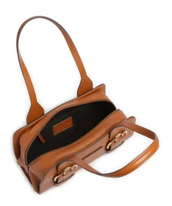 Elena Schultertasche fein genarbtes Rindsleder cognac