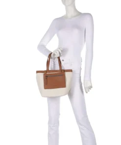 Elena Shopper Canvas, Lederimitat sand