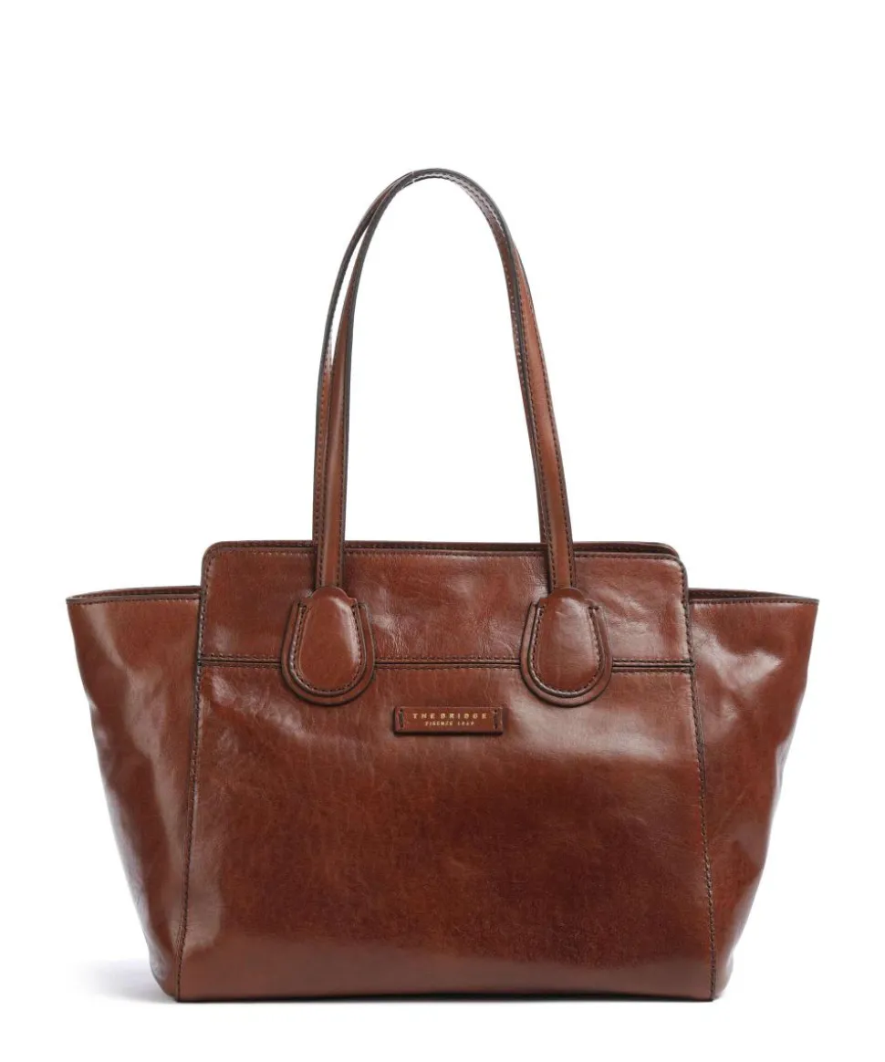 Elettra Schultertasche fein genarbtes Rindsleder braun