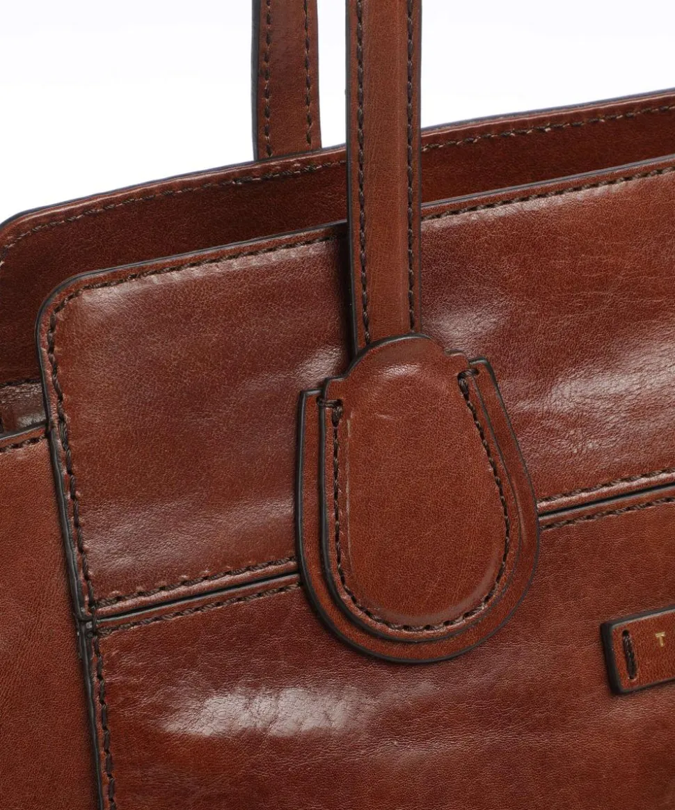 Elettra Schultertasche fein genarbtes Rindsleder braun