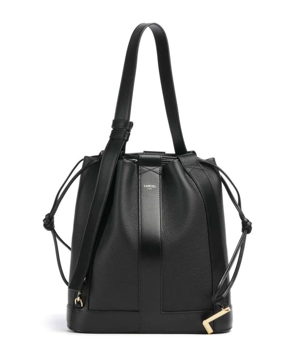 Elles M Bucket bag genarbtes Rindsleder schwarz